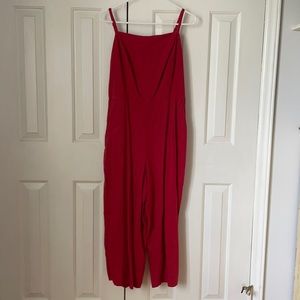 Old Navy- Square-Neck Striped Cami Jump: Red
